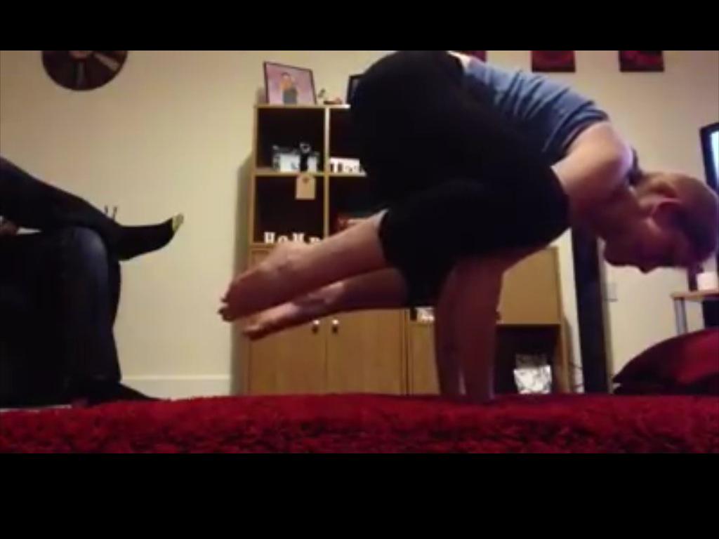 Crow pose progress. Getting there :) #yogaposes