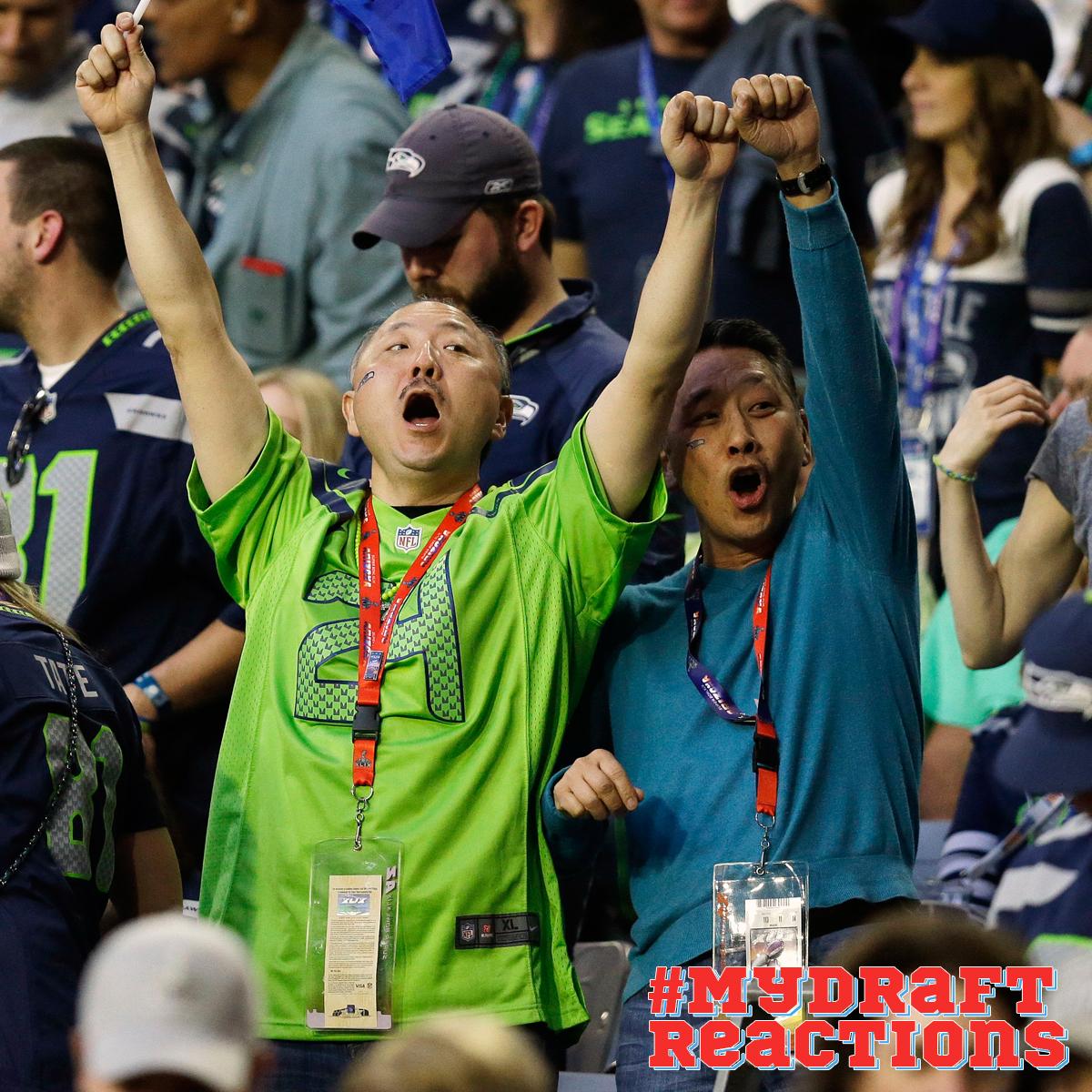 nflnetwork's tweet photo. 1. Take a vid of your best reaction
2. Tweet it to us using #MyDraftReactions
3. We could feature YOU on NFL Network http://t.co/XBobOoB6em