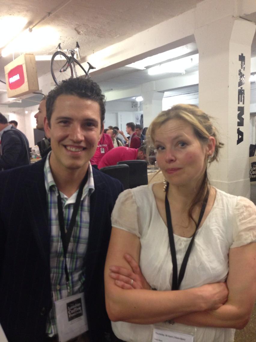 poshbaps's tweet photo. Caught up with Jose, my fabulous coffee supplier! #easyjosecoffee #londoncoffeefestival http://t.co/VUG8b0Q7q1