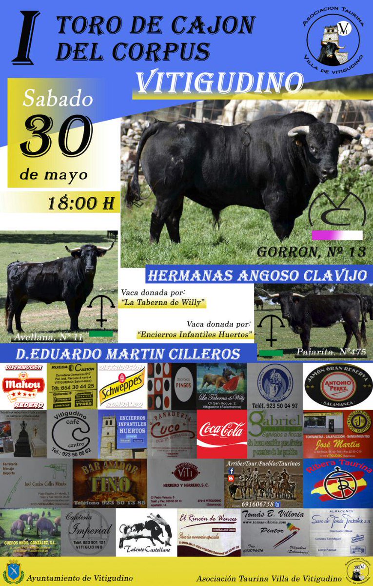 MaestriayElegan's tweet photo. I Toro de Cajón en Vitigudino http://t.co/Twn6MI6saz http://t.co/jey3IGfhZV
