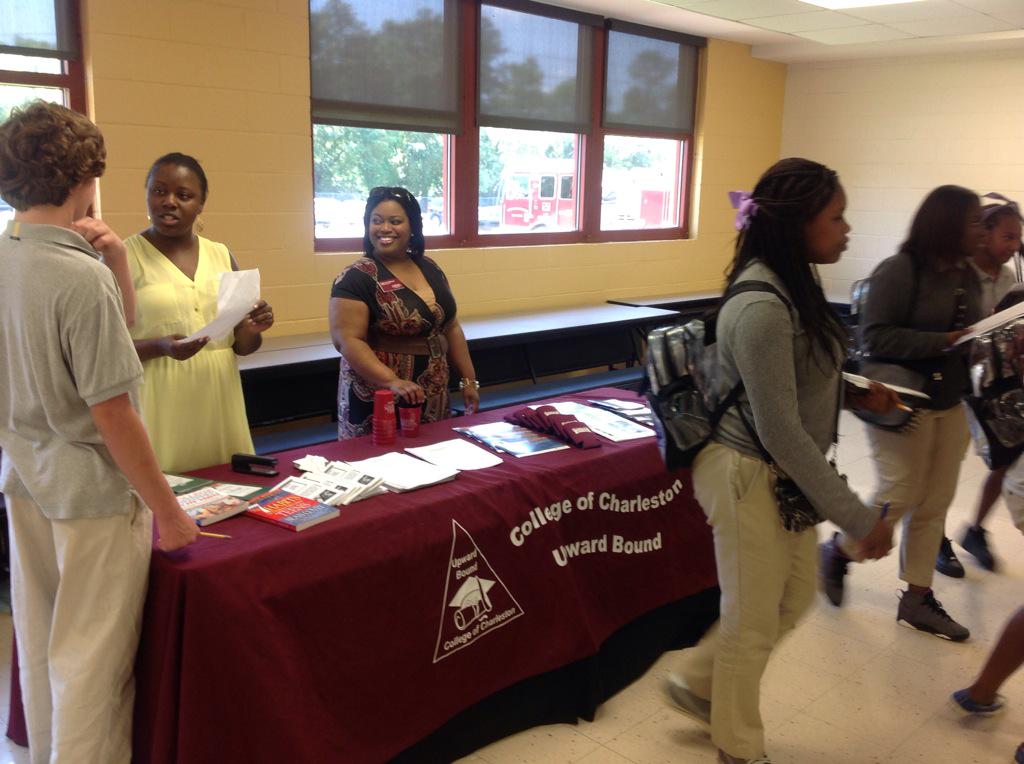 Upward Bound takes part in #CollegeCareerFair @CofC @tm_NMS @NWMSNighthawks @christyjames331