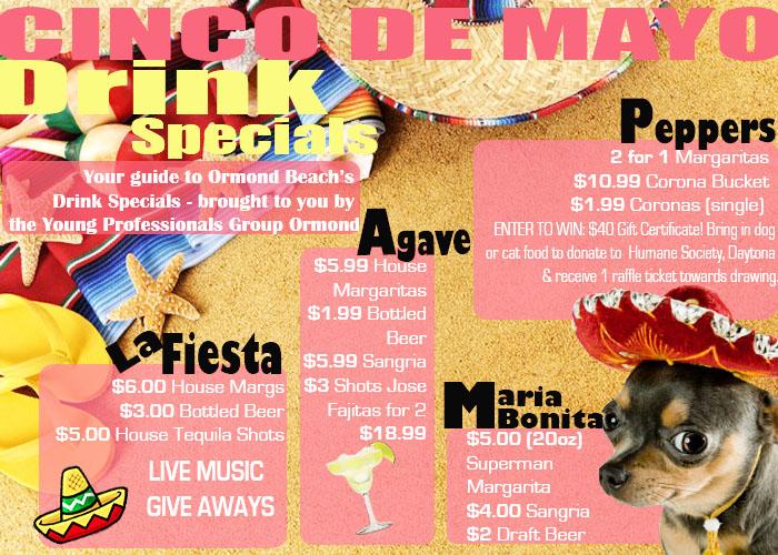 Need a great spot to celebrate this #CindoDeMayo ?! Here is a list of the specials happening in Ormond. See you there