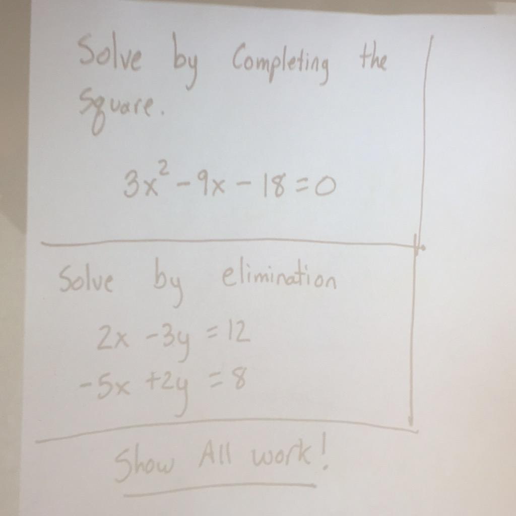 garrettmath's tweet photo. 5th/6th period HW is to get 3/5 in a row on "Equivalent systems of equations" and the 2 problems in the image http://t.co/ruCv4u79Vf