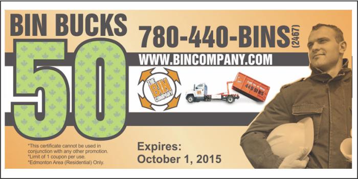 Cleaning up specials for spring! $50 off your first bin rental!