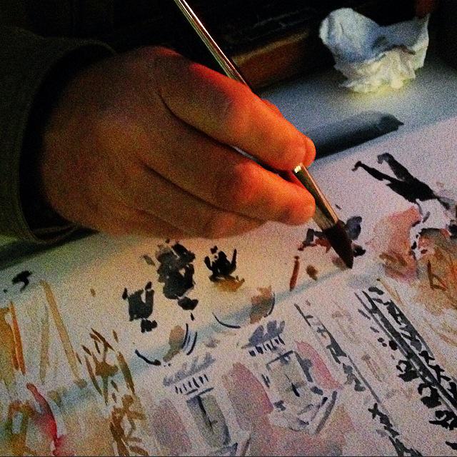 Tra il pubblico in piazza Duomo, abbiamo anche chi utilizza l'acquerello anzichè Instagram...
#expottimisti