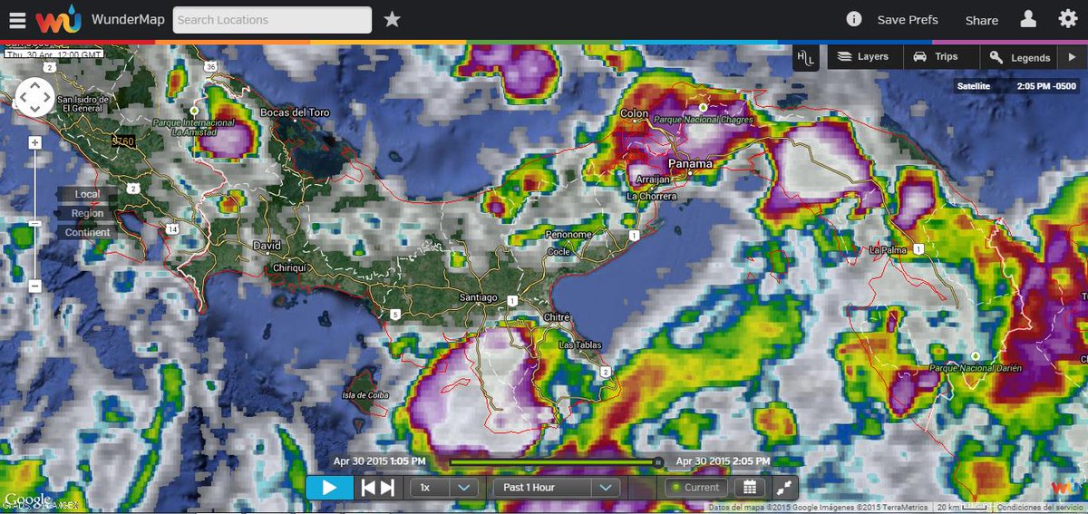 CRPBaru's tweet image. 30/4-2:10pm Imagen Satélite Infrarroja sobre #Panamá #WunderMap