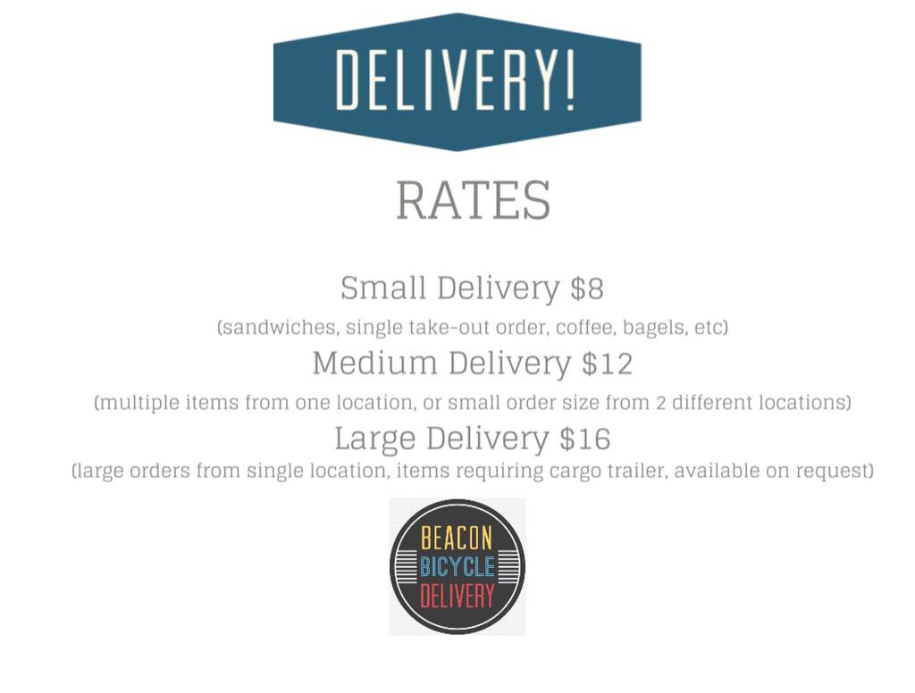 beacondelivery's tweet photo. Here are our delivery rates! #beaconbicycledelivery #beaconny #hudsonvalley #foodtrucks #cargobike #bicycle #delivery http://t.co/q9c3h8dEpz