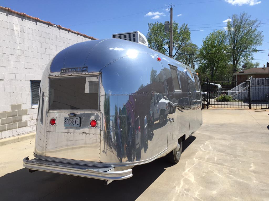SPACEarchitects's tweet photo. The #airstream makes its arrival for cabinetry install at SPACE. Final step before relaunch as mobile art gallery! http://t.co/VtTO8SQEND