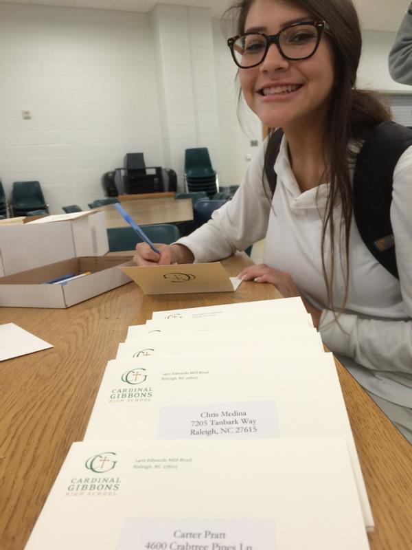 rogosich's tweet photo. Thanks to all the kids who lovingly wrote letters to incoming 8th graders. #serviceandlove http://t.co/UqFDBoXZCq