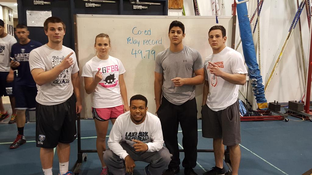 LakeParkPE's tweet photo. Congrats to Danielle, Frankie, Bryce, Dan, Tony for breaking the Co-Ed Relay Record 49.79 sec!
#LPPEObstacleCourse http://t.co/hGx8Oq8a84