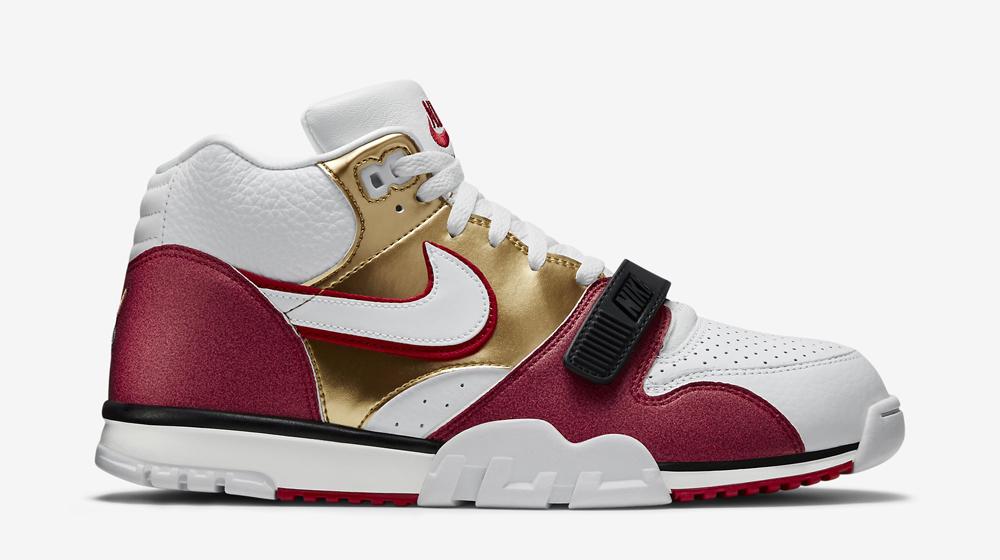 SneakerShouts's tweet photo. "Jerry Rice" gets honored with these Nike Air Trainer 1's. Dropping in limited quantities tomorrow at @ShoePalace http://t.co/67JUYnRVih