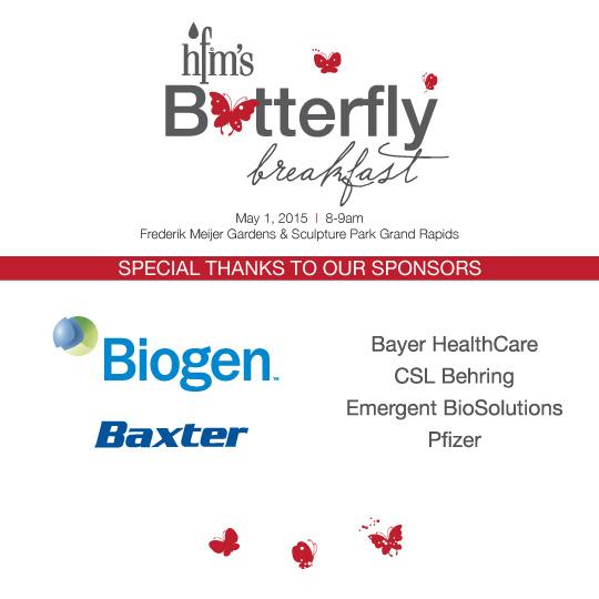 HFMichigan's tweet photo. HFM sends special thanks to our sponsors for our West Michigan Butterfly Breakfast! http://t.co/o6ZkniOf56