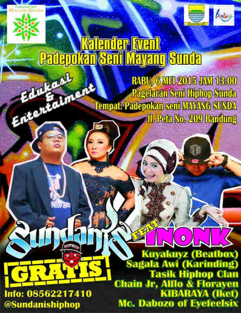 pariwisata_bdg's tweet photo. Pertunjukan @SundanisHipHop di @PS_MayangSunda - Rabu, 6 Mei 2015 pukul 13.00. GRATIS! Info: http://t.co/cWTeSefdr0 http://t.co/EUfbZRXVEu