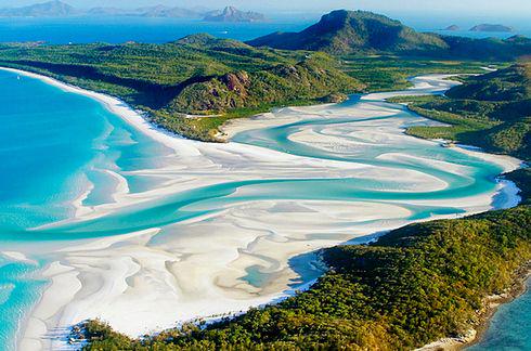 Whitehaven Beach at Whitsunday Island in Australia