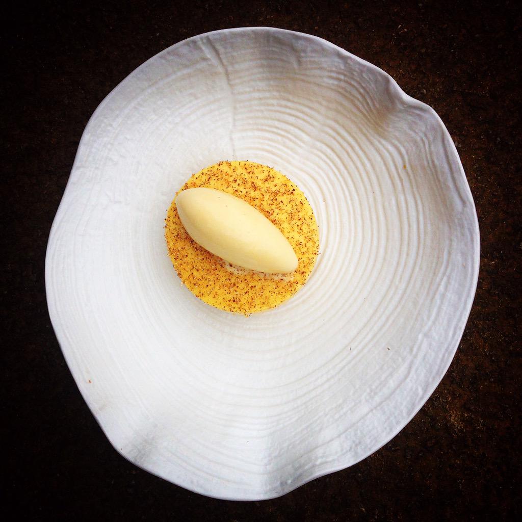 ChefDanielW's tweet photo. Custard tart, nutmeg ice cream http://t.co/qV6U6TJXsZ