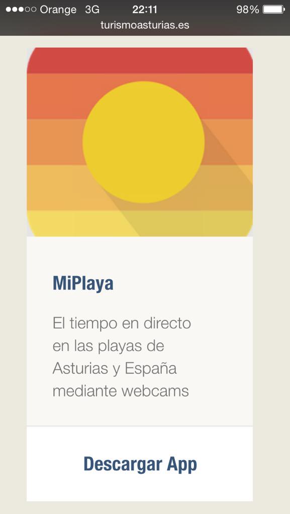 AppMiplaya's tweet photo. Miplaya entre las aplicaciones del turismo en Asturias!!! Descargala gratis, no te fíes de las predicciones!!! :) http://t.co/vDGZwMRDqg