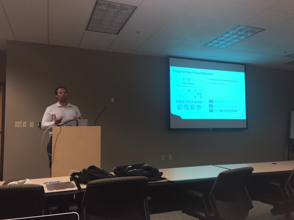 IowaVMUG's tweet photo. . @zertocorp up now, presenting on BC/DR for private or hybrid clouds! Multi-hypervisor, heterogenous storage, etc! http://t.co/6b7BHPrRTB