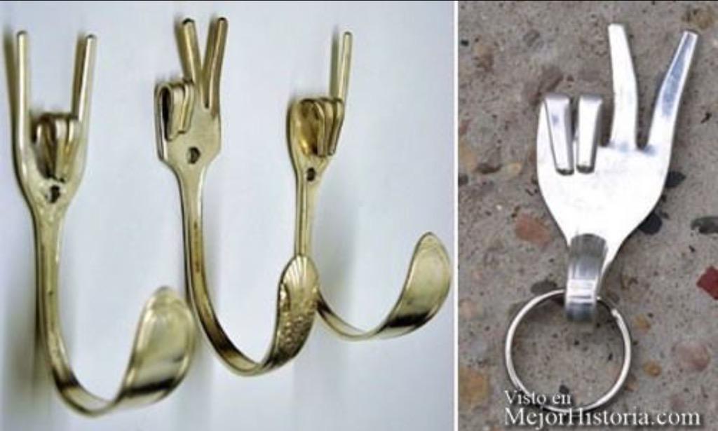 oier4b's tweet photo. Colgadores originales y creativos echos con tenedores @egapegaztegela http://t.co/kxw0OENUiC