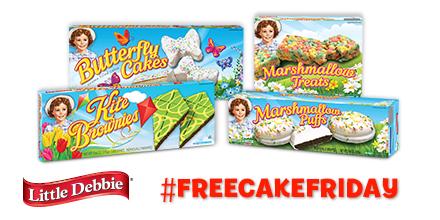 LittleDebbie's tweet photo. It's time for #FreeCakeFriday! RT &amp; Follow for your chance to win a mixed case of spring treats. http://t.co/9KNdVi8Xvb