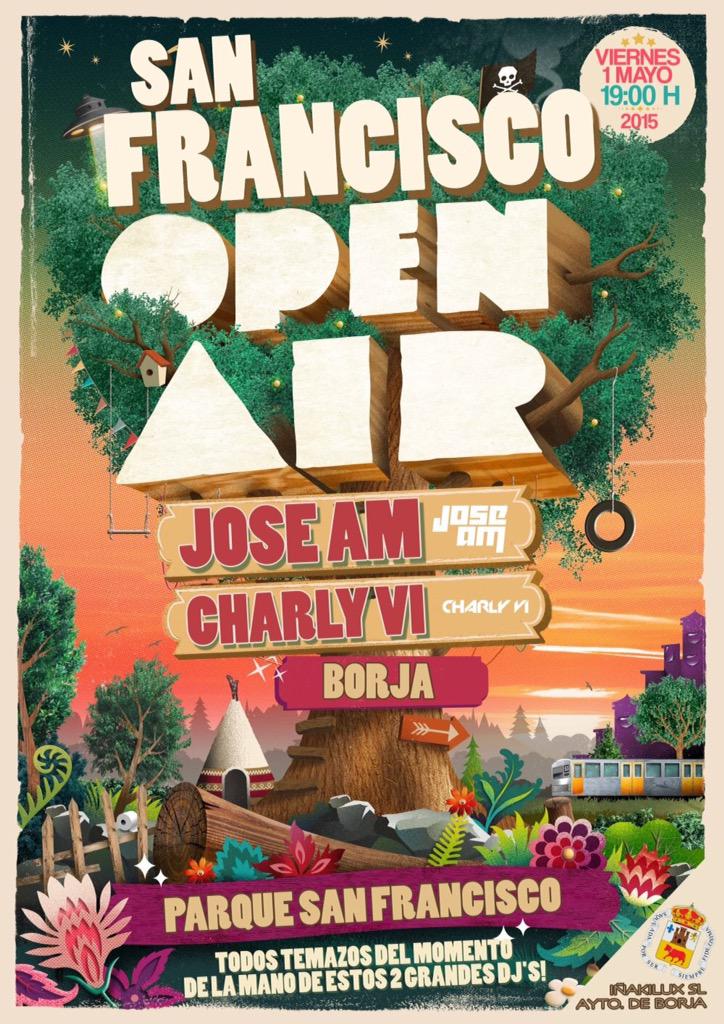 Inakilux's tweet photo. Mañana viernes 1 de mayo SAN FRANCISCO OPEN AIR con JOSÉ AM y CHARLY Vi! Empezamos las fiestas de la Peana en Borja! http://t.co/3ZXWFSTFBu