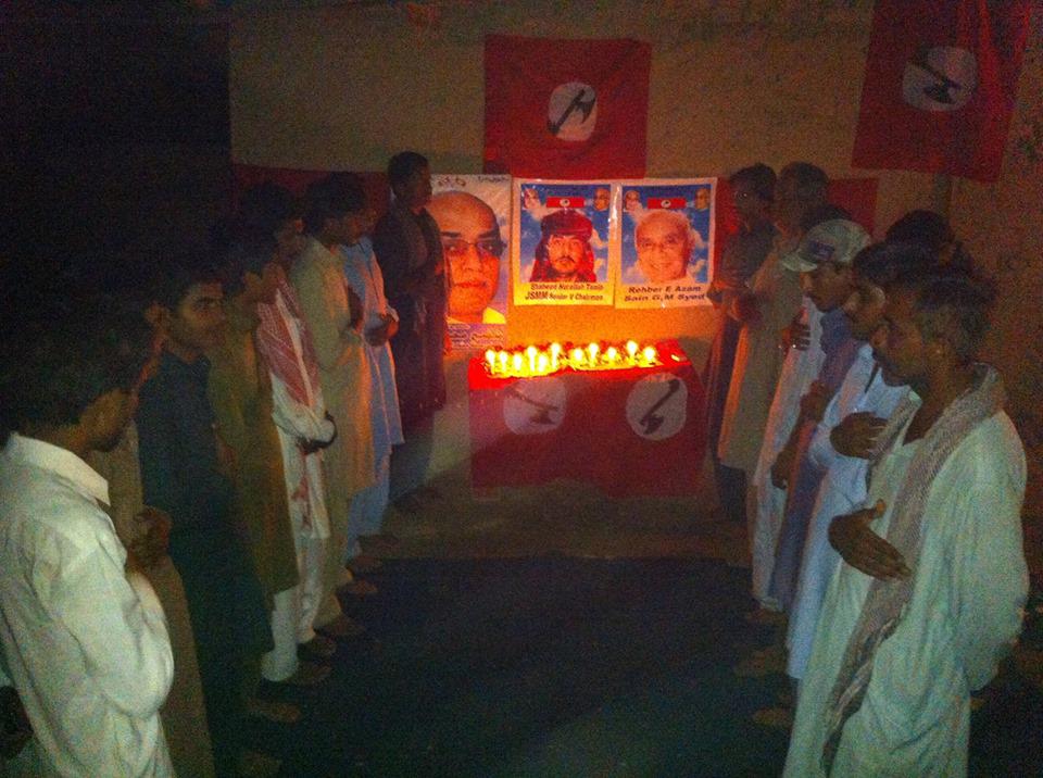 Sarwan_Sindhi's tweet photo. #JSMM activists pay tribute to #JSMM S.V Chairman Martyr Noorullah Tunio on his martyrdom anniversary. #TeamJSMM http://t.co/ASRGUTafJI