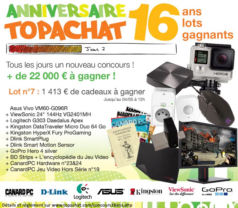 TopAchat's tweet image. Concours #16AnsTopAchat 

Le #lot7 est mis en jeu jusqu'à Lundi Midi :-)

==&amp;gt; bit.ly/1HUa2Jd