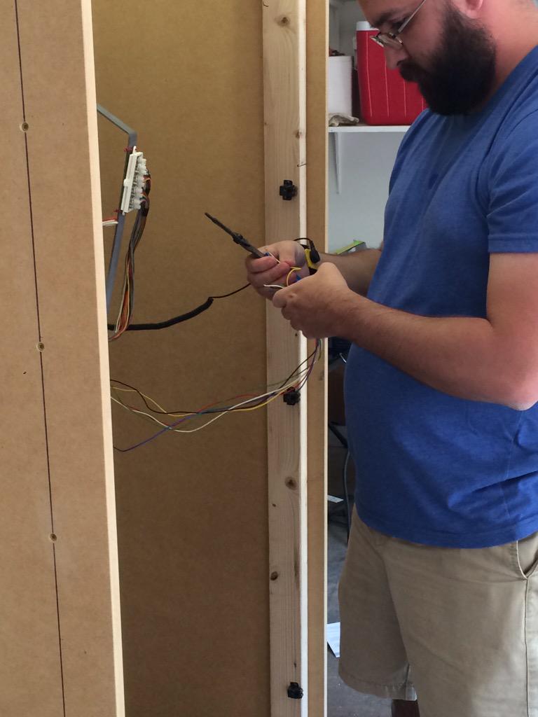 BRCade2015's tweet photo. .@cpinkley @RevolverBrewing Starting to wire things up! http://t.co/nlaUtMH0Ux