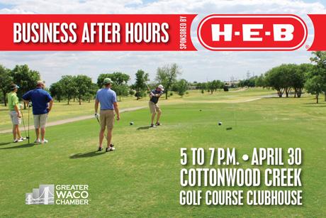 WacoChamber's tweet photo. Our Business After Hours, leading up to the Allen Samuels Chamber Classic, is tonight @ Cottonwood Creek Golf Course! http://t.co/j8Ut7C1MkN