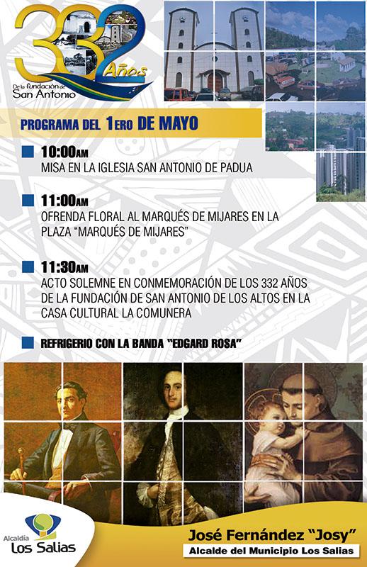 AlcaldiaSAA's tweet photo. Acompáñanos a celebrar el 1° de Mayo, 332 años de la Fundación de San Antonio de los Altos #332SAA http://t.co/YOfAPSaqC2