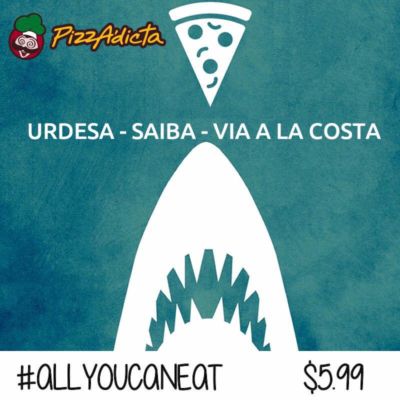 MrDicto's tweet photo. Hoy jueves adictivo #allyoucaneat toda la pizza que puedas comer por $5.99 #Pizzadicta #Urdesa #Saiba #Vialacosta http://t.co/FH1RrQdpoM
