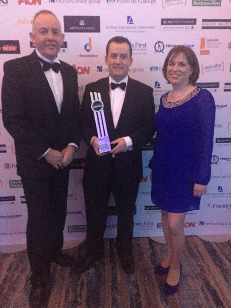 IrishLawAwards's tweet photo. Recipient of the Leinster Law Firm OTY Over 5 Solicitors sponsored by @adv_legal is Orpen Franks #AIBILA2015 http://t.co/JMh4KIJ9lr