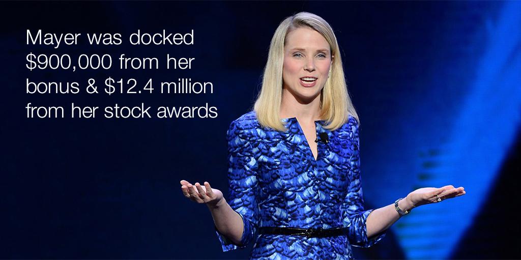 CNNBusiness's tweet image. How much Marissa Mayer's pay was docked for Yahoo's poor financial performance in 2014 cnnmon.ie/1Ex0yRT
