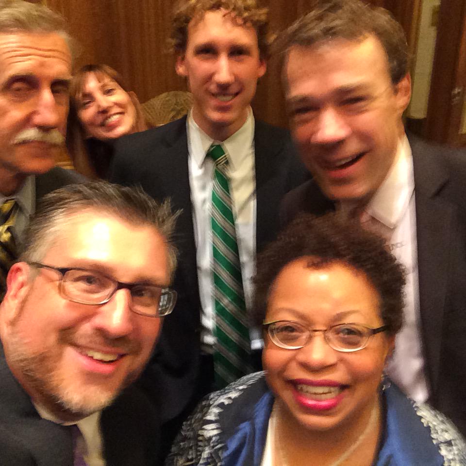 JBergerSweeney's tweet photo. Trinity at the Supreme Court.  Bantams supporting  Kevin who rocked it with the Griswold Prize introduced by Scalia. http://t.co/iNIrf4nwve
