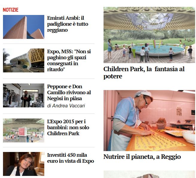 Doppio speciale della <a href="/gazzettaReggioE/">Gazzetta di Reggio</a> su <a href="/Expo2015Milano/">Expo Milano 2015</a>: sull'esposizione e su #reggioemilia bit.ly/1GknC62