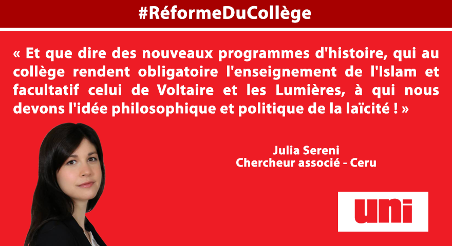 droiteuniv's tweet photo. RT si tu es contre la #RéformeDuCollège. 
Pour lire la tribune de @JuliaSereni (@CeruLab ) >> http://t.co/hg30GFTwdX http://t.co/D956z6000a
