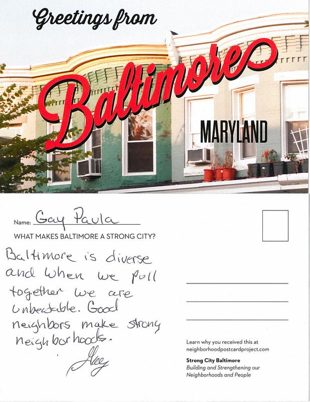 Neighbormail's tweet image. Greetings from #Baltimore, "when we pull together we're unbeatable."  @GreaterHomewood greaterhomewood.org/give-to-ghcc/s…