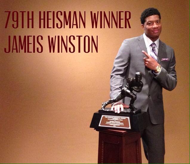 HeismanTrophy's tweet photo. Congrats to Heisman Winner Jameis Winston on being the first pick of the #NFLDraft2015! http://t.co/L32HmDBjog