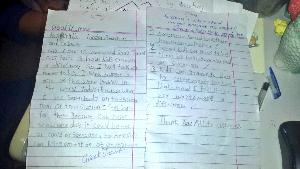 AlexisOJohnson's tweet photo. Very proud of 4J's public speaking skills today and these are only 1st or 2nd drafts! @LakembaPS thoughtful &amp; smart. http://t.co/YfUswPNz2a