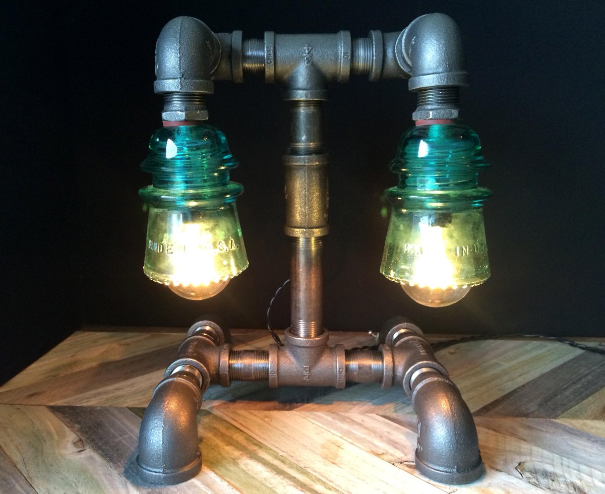 bryanrunyan's tweet photo. Twin Glass Insulator Pipe Desk Lamp  Green by UrbanOutlanders http://t.co/RPCp7NMw36 via @Etsy http://t.co/qZXUbePnll