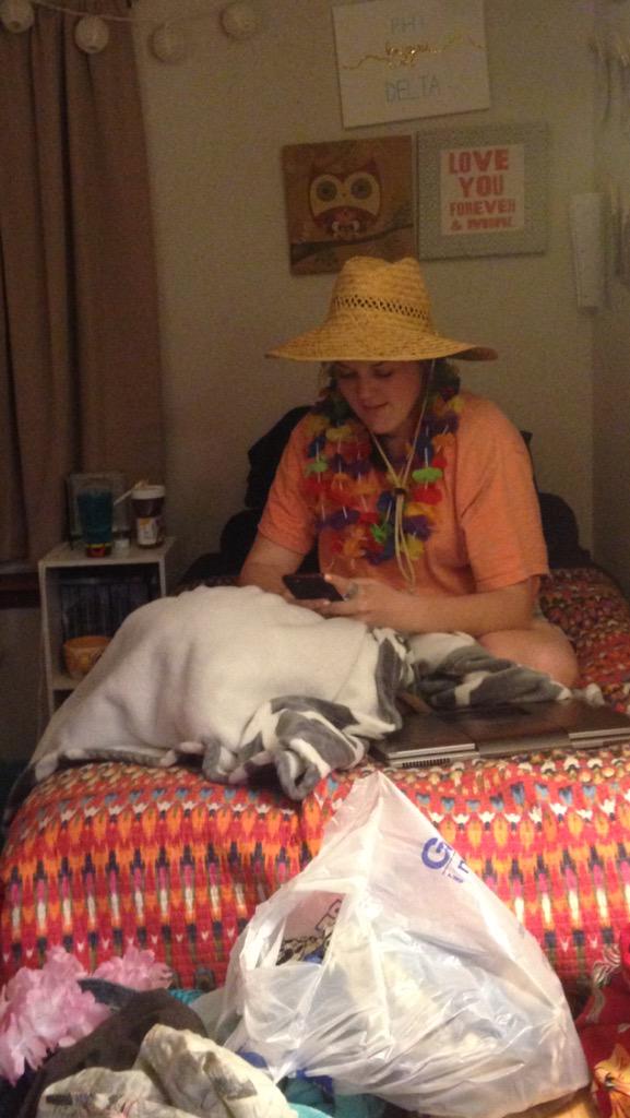 michaliebrown's tweet photo. I walk in to her room and she's dressed like this. http://t.co/xWoGSUmWQt