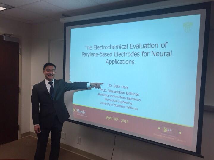 MengLabUSC's tweet photo. Congratulations to Dr. Seth Hara! #mengsters #USC #USCBME http://t.co/dpAeUlCX17