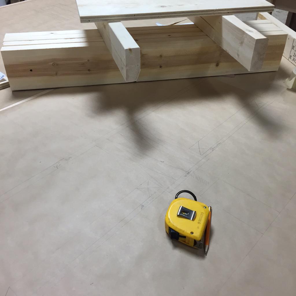Carpenter_SAIT's tweet photo. Our first stab at shop drawings. 1:1 scale of a floor system detail. #sait #dualcredit http://t.co/5xM2slZchL