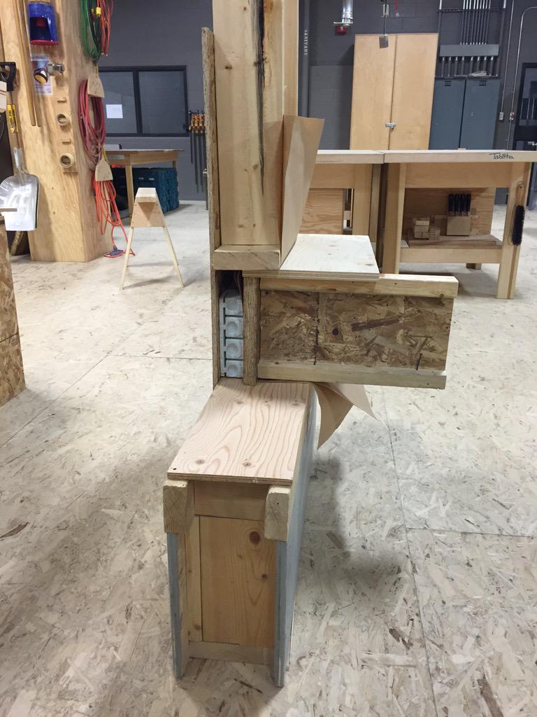 Carpenter_SAIT's tweet photo. Our first stab at shop drawings. 1:1 scale of a floor system detail. #sait #dualcredit http://t.co/5xM2slZchL