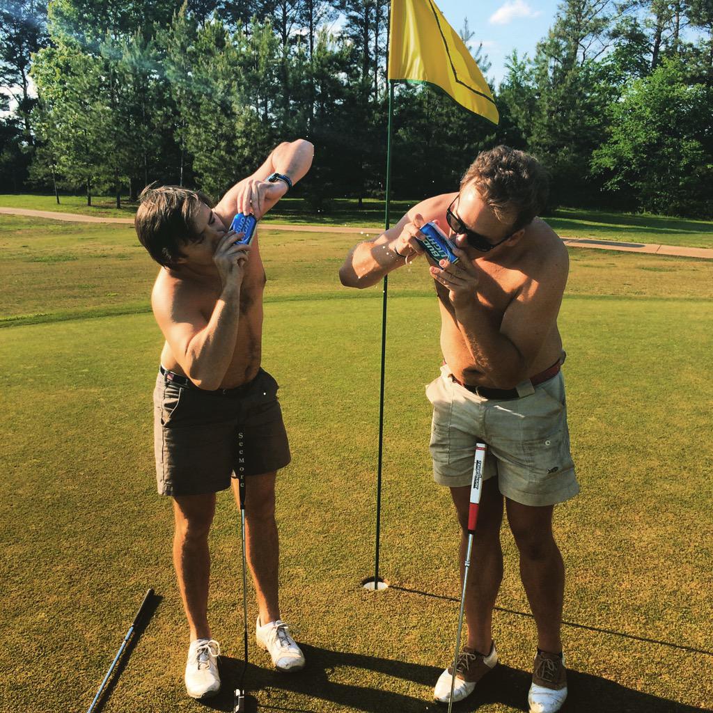 kcargal's tweet photo. My good buddy @SomozaLOCO &amp; I on the course earlier. Making @pga_johndaly proud. Comedy @Brothers_Bar tonight. http://t.co/dBbjuVkY2u