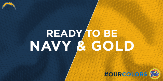 Melvingordon25's tweet photo. .@TideNFL Honored to wear the Navy &amp; Gold. #Chargers fans, determined to make you proud. #OurColors #spon http://t.co/Zu8ek1EIPD