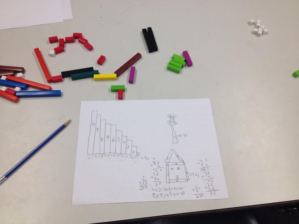 #grandcuisenaire Love how my new ELL primary student used cuisenaire to show her mathematical thinking and interests!