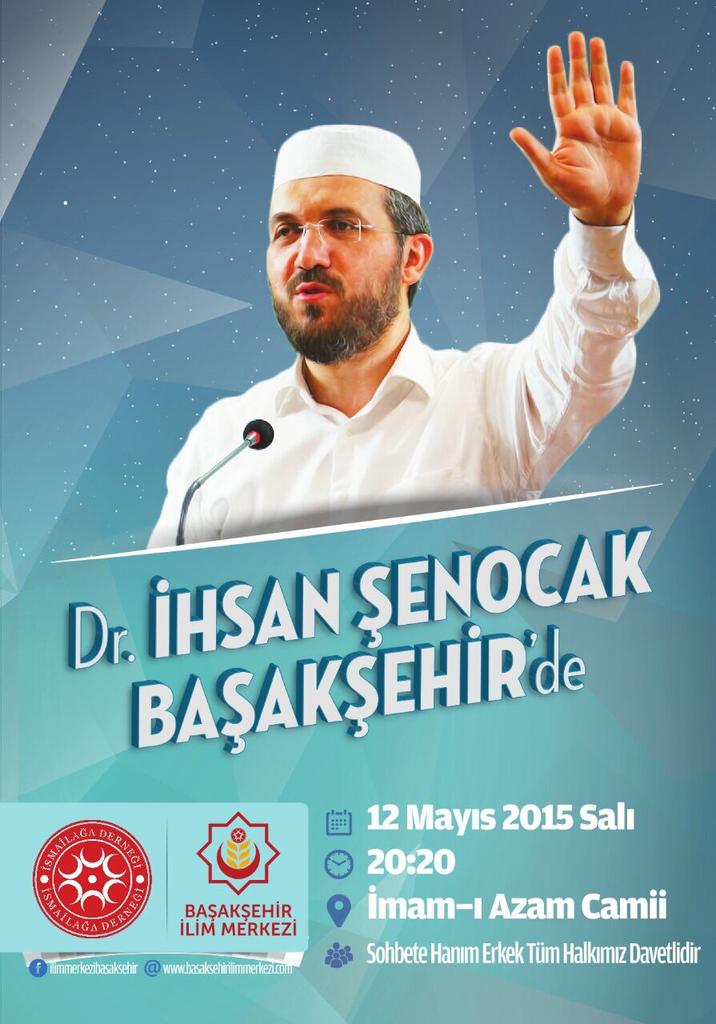 ihsanhocaresmi's tweet photo. 12 Mayıs'ta Başakşehir İmâm-ı Azam Camii'nde olacağız inşallah http://t.co/2oJ4CsHiaK