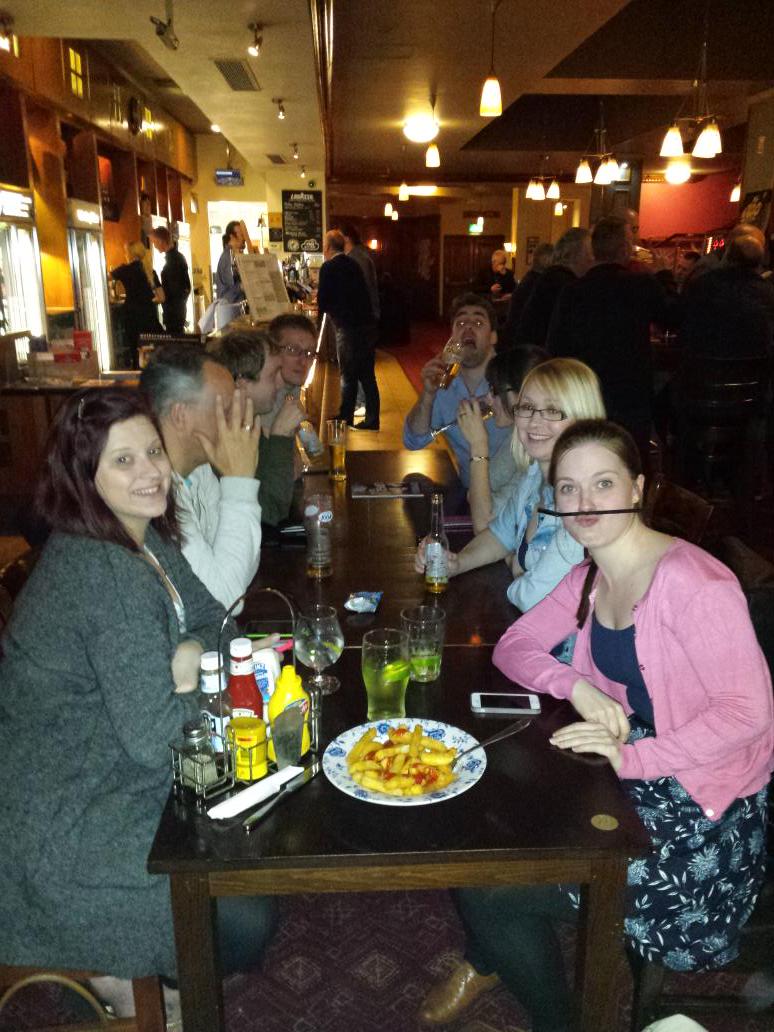WoodseatsMTC's tweet photo. #CalamityJane Last nights rehearsals after "Men" we needed the refreshments. Daniel &amp; Eleanor standing in 4 Amber. ;) http://t.co/4yclGDgciU
