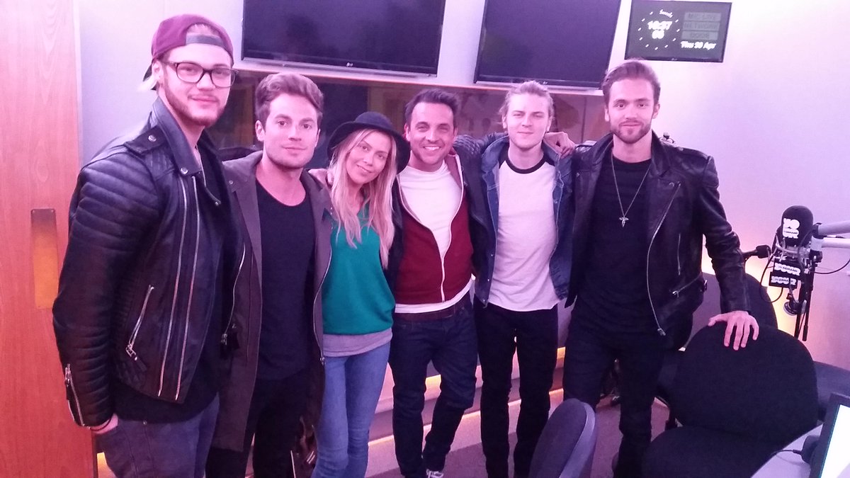 hitsradiouk's tweet photo. M&amp;K The world's best looking pop band are in with us this morning. Ladies and gentleman...it's @LawsonOfficial ! x http://t.co/i9Uhz5rX7W