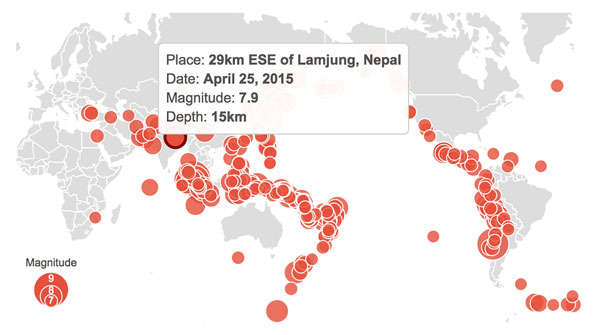 TheEconomist's tweet image. Have a look at where every big earthquake has struck since 1995 (and read a bit about why) econ.st/1c0SFeh